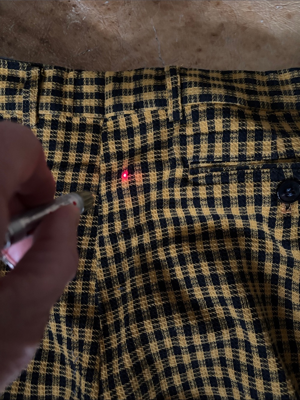 Vintage Yellow and Black Check Cotton Bottoms with flaws. - Picture 12 of 16